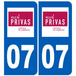 immatriculation 07 Privas - Sticker/autocollant