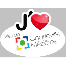 j'aime Charleville-Mézières (15x11cm) - Sticker/autocollant