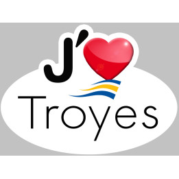 j'aime Troyes (15x11cm) - Sticker/autocollant