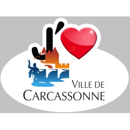 j'aime Carcassonne (15x11cm) - Sticker/autocollant