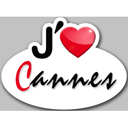 j'aime Cannes - 5x3.5cm - Sticker/autocollant