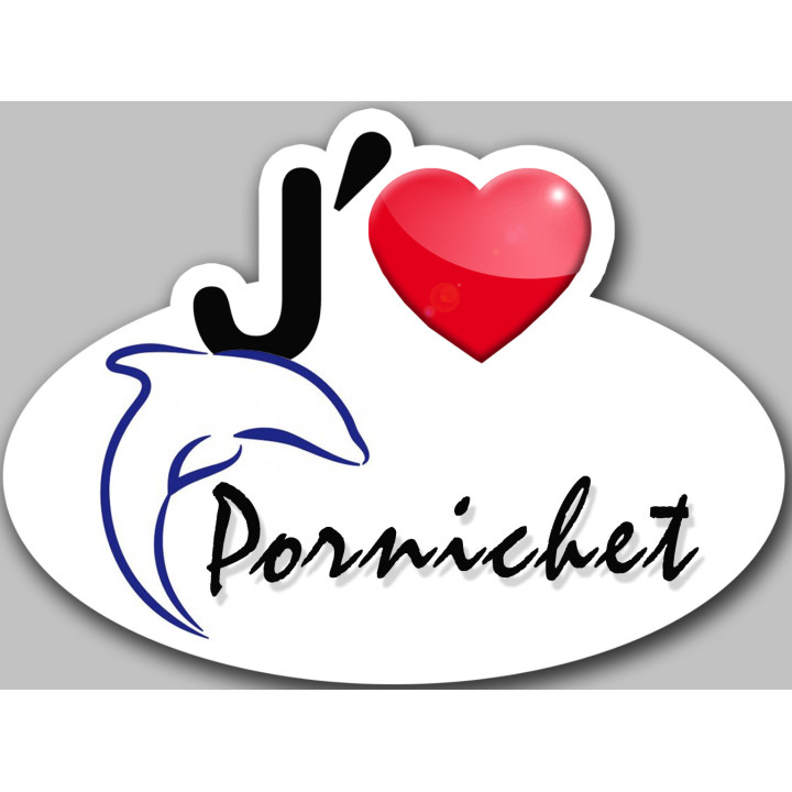 j'aime Pornichet (5x3.7cm) - Sticker/autocollant