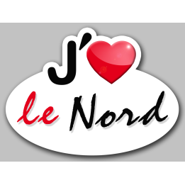 j'aime le Nord (15x11cm) - Sticker/autocollant
