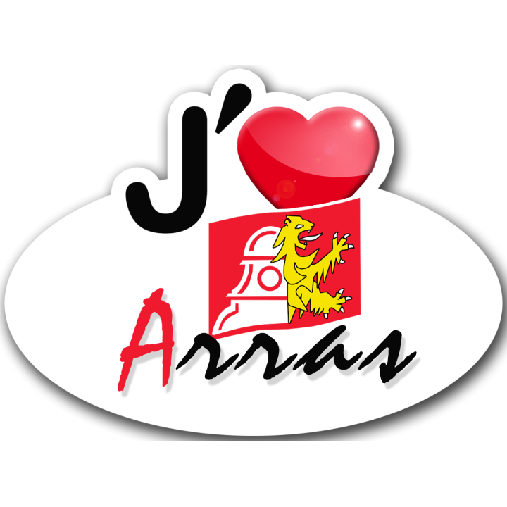 j'aime Arras - 15x11cm - Sticker/autocollant
