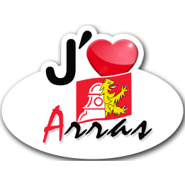 j'aime Arras - 5x3.7cm - Sticker/autocollant
