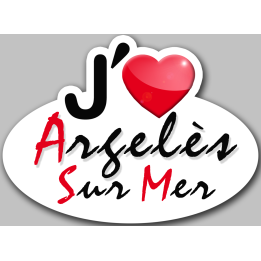 j'aime Argelès-sur-Mer (5x3.7cm) - Sticker/autocollant