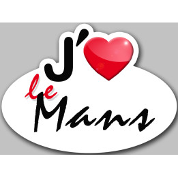 j'aime le Mans - 5x3.7cm - Sticker/autocollant