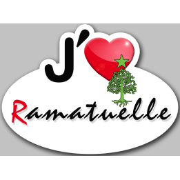 j'aime Ramatuelle (5x3.7cm) - Sticker/autocollant