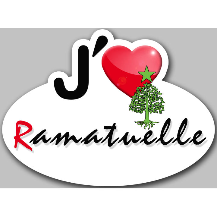 j'aime Ramatuelle (5x3.7cm) - Sticker/autocollant