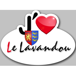 j'aime Le Lavandou (5x3.7cm) - Sticker/autocollant