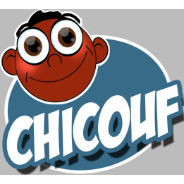 Chicouf garçon afro - 15x13cm - Sticker/autocollant