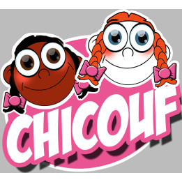 Chicouf 2 soeurs - 15x13cm - Sticker/autocollant