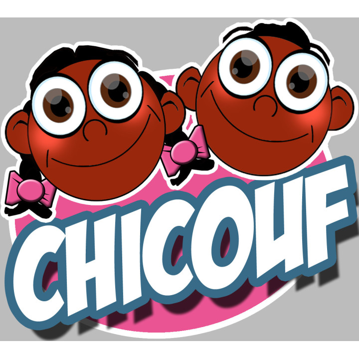 Chicouf frère et soeur afro - 15x13cm - Sticker/autocollant