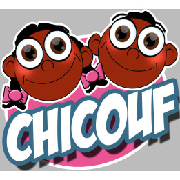 Chicouf frère et soeur afro - 10x9cm - Sticker/autocollant