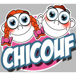 Chicouf frère et soeur - 10x9cm - Sticker/autocollant