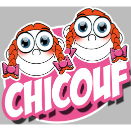 Chicouf soeurettes - 10x9cm - Sticker/autocollant