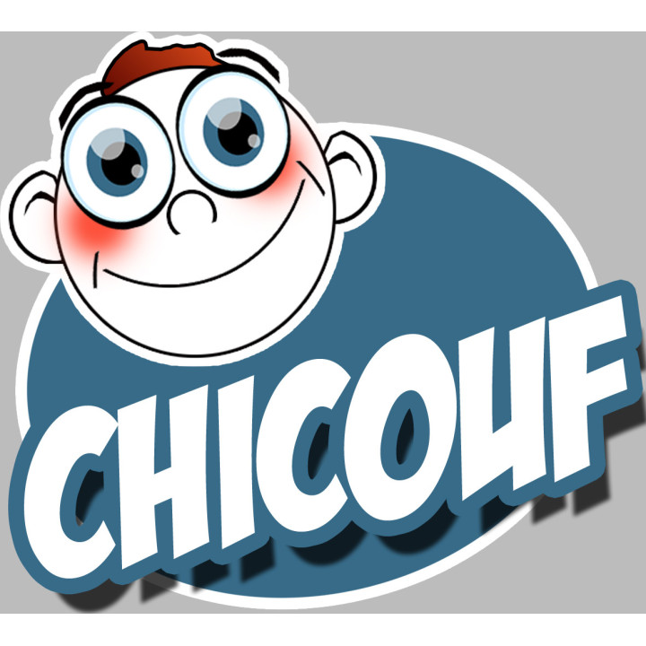 Chicouf garçon - 10x9cm - Sticker/autocollant