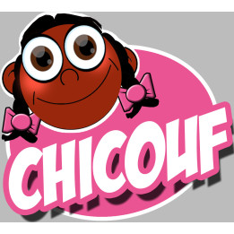 Chicouf fille afro - 10x9cm - Sticker/autocollant