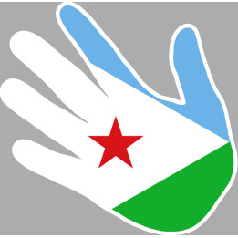 Djibouti main - 5x5cm - Sticker/autocollant