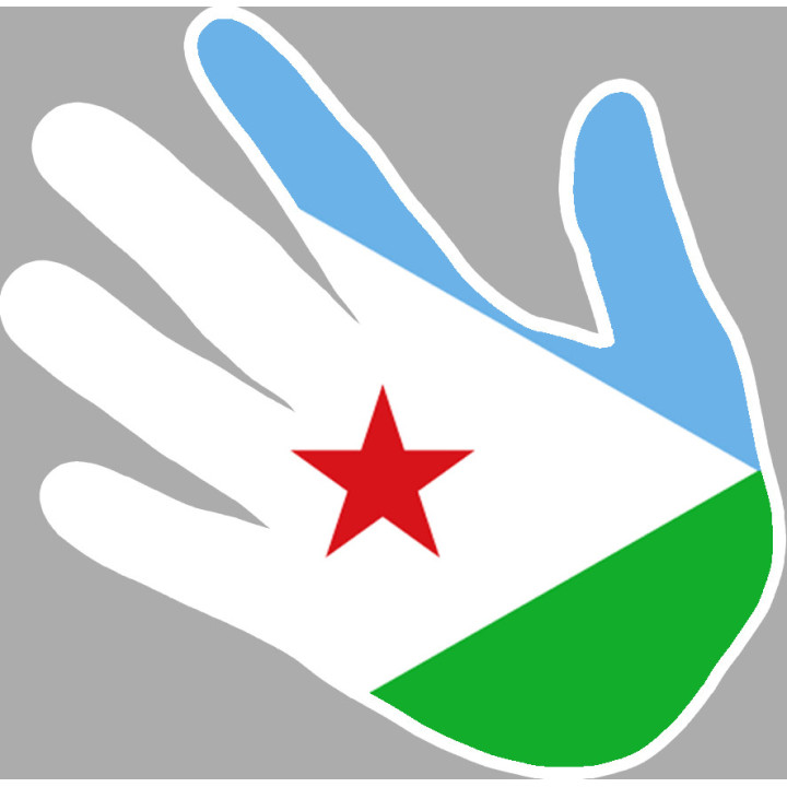 Djibouti main - 17x17cm - Sticker/autocollant