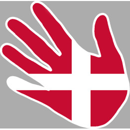 Danemark main - 5x5cm - Sticker/autocollant