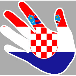 Croatie main - 17x17cm - Sticker/autocollant