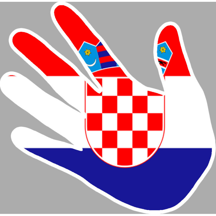 Croatie main - 17x17cm - Sticker/autocollant