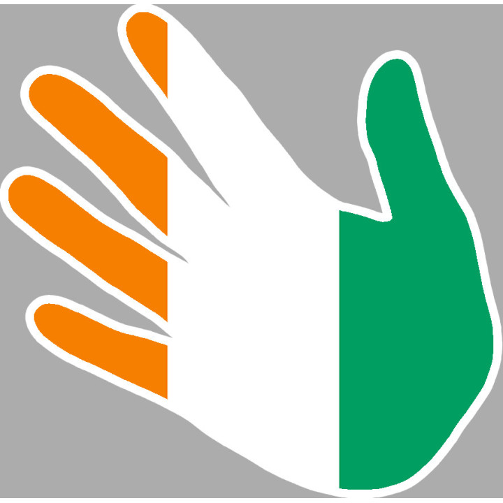 Côte d'Ivoire main - 17x17cm - Sticker/autocollant