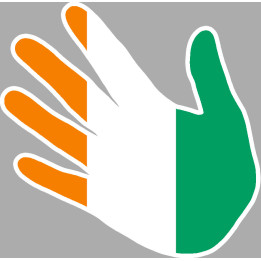 Côte d'Ivoire main - 5x5cm - Sticker/autocollant