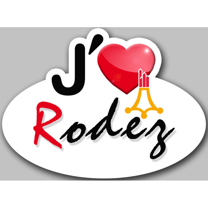 j'aime Rodez (15x11cm) - Sticker/autocollant