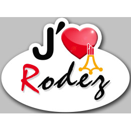 j'aime Rodez (5x3.7cm) - Sticker/autocollant