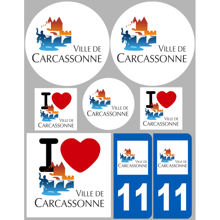 Carcassonne (8 autocollants variés) - Sticker/autocollant