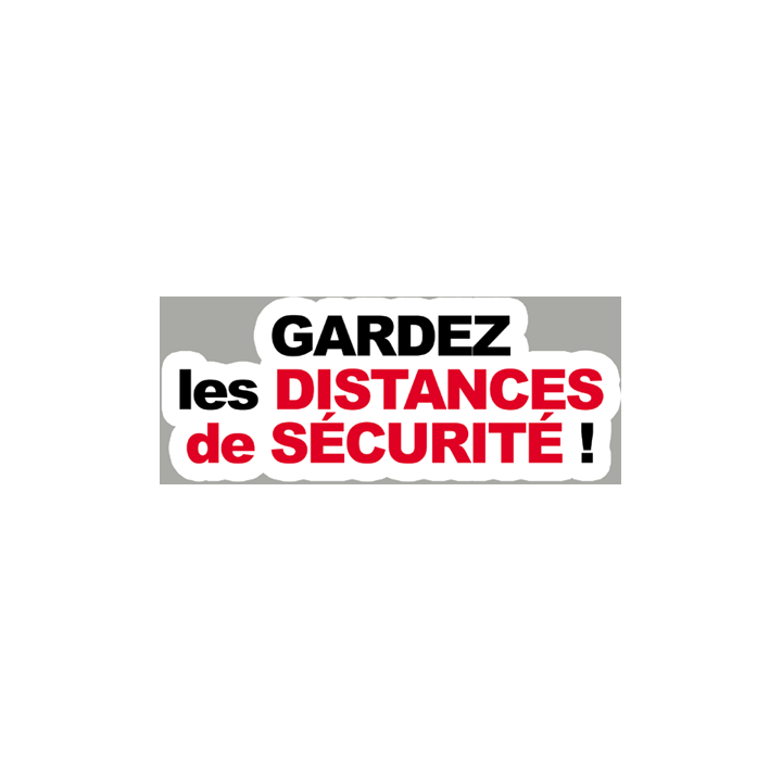 distances de sécurité - 15x6cm - Sticker/autocollant