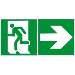 sortie de secours droite (2fois 5x5cm) - sticker/autocollant