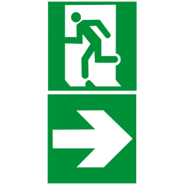 sortie de secours droite dessous (2fois 20x20cm) - sticker/autocollant