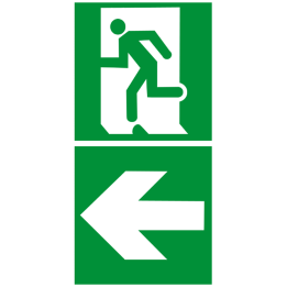 sortie de secours gauche dessous (2fois 10x10cm) - sticker/autocollant