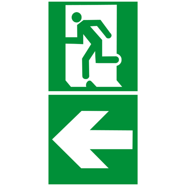 sortie de secours gauche dessous (2fois 15x15cm) - sticker/autocollant