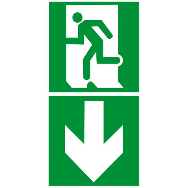 sortie de secours bas dessous (2fois 10x10cm) - sticker/autocollant