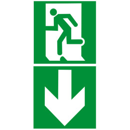 sortie de secours bas dessous (2fois 15x15cm) - sticker/autocollant