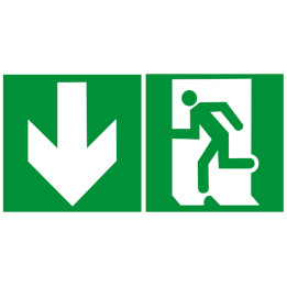 sortie de secours bas (2fois 5x5cm) - sticker/autocollant