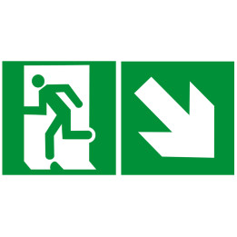 sortie de secours droite bas (2fois 20x20cm) - sticker/autocollant