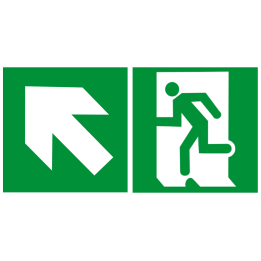 sortie de secours gauche haut (2fois 15x15cm) - sticker/autocollant