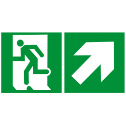 sortie de secours droite haut (2fois 20x20cm) - sticker/autocollant