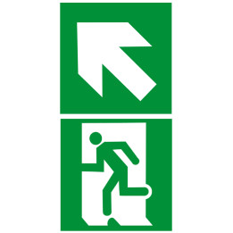 sortie de secours dessus gauche (2fois 15x15cm) - sticker/autocollant