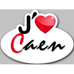 J'aime Caen - 15x11cm - Sticker/autocollant