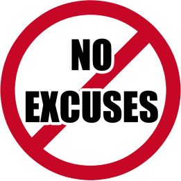 No excuses - 5cm - Sticker/autocollant