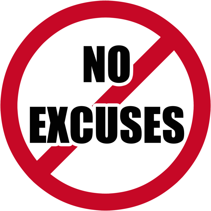 No excuses - 5cm - Sticker/autocollant