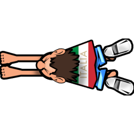 attrape voiture Italien - 14x6cm -Sticker/autocollant