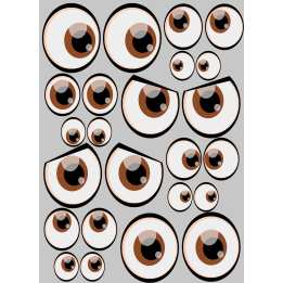 street art paire d'yeux marron - kit 21x29,7 - Sticker/autocollant