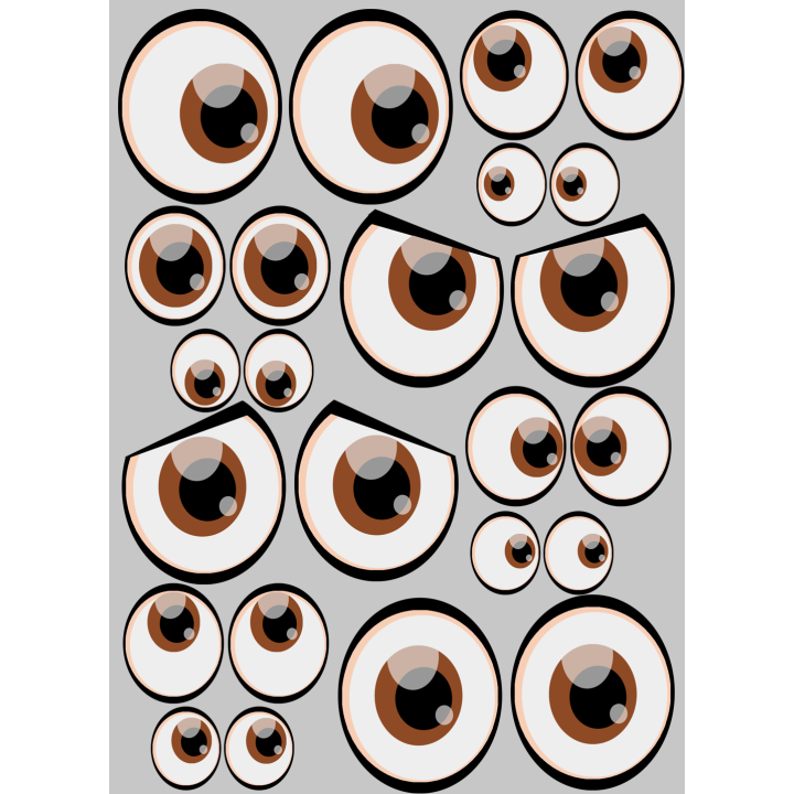 street art paire d'yeux marron - kit 21x29,7 - Sticker/autocollant